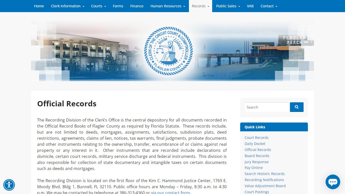 Official Records – Flagler County Clerk of the Circuit Court & Comptroller